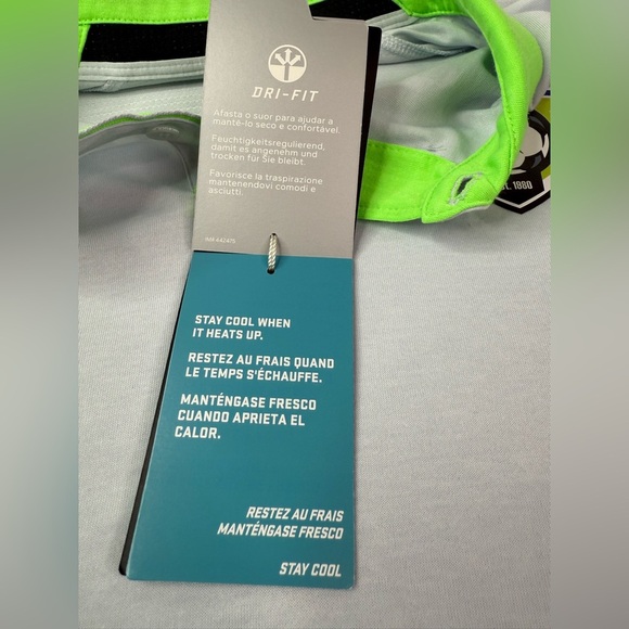 NWT Nike Golf Tour Performance Dri-Fit Polo Shirt Gray Green Trim United Large - Picture 8 of 14